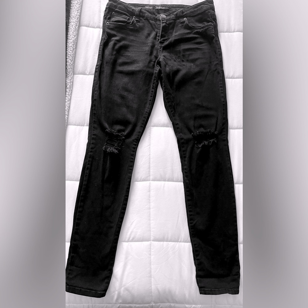 -STS Blue Emma Ankle Skinny Ripped Black Jeans Size 7